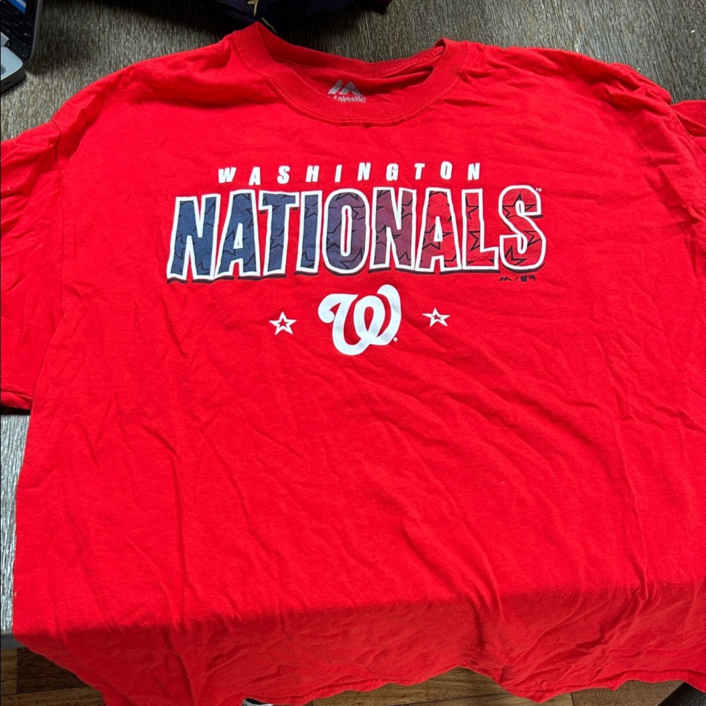 Majestic Washington Nationals Red Logo Tee